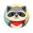 Cute flat cartoon raccoon face avatar icon with friendly expression for reviews section