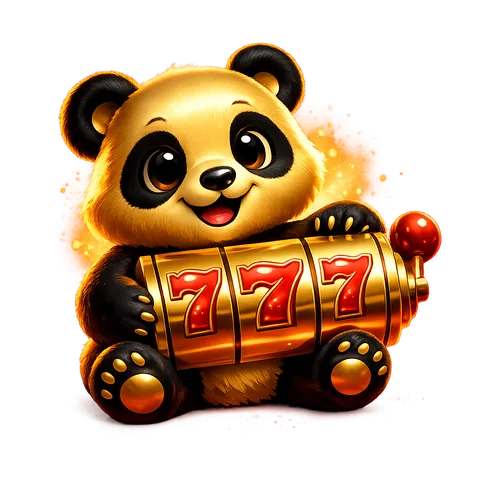 Golden Panda Casino online promo image featuring a stylized 3D golden panda mascot with soft rim lighting on a rich dark back